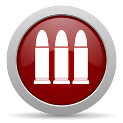 ammunition red glossy web icon