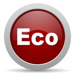 eco red glossy web icon