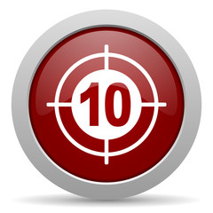 target red glossy web icon