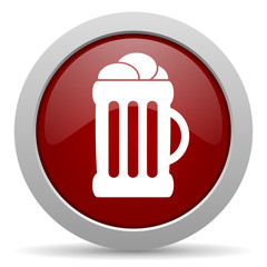 beer red glossy web icon