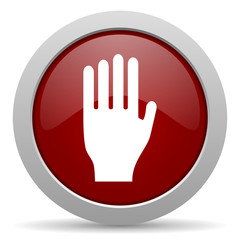 Obraz premium stop red glossy web icon