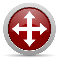 Obraz premium arrow red glossy web icon