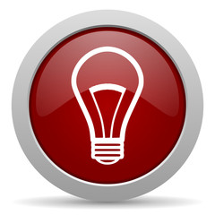 bulb red glossy web icon