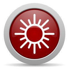 sun red glossy web icon