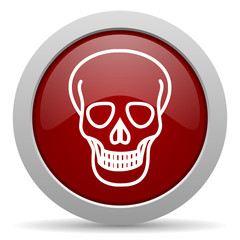 skull red glossy web icon