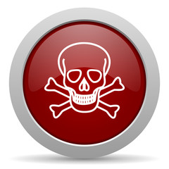 skull red glossy web icon