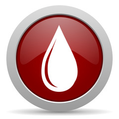 water drop red glossy web icon
