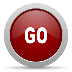 go red glossy web icon