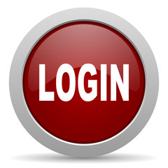 login red glossy web icon