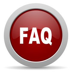 faq red glossy web icon