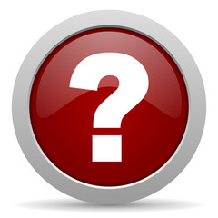 question mark red glossy web icon