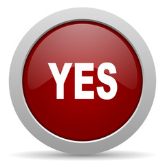 yes red glossy web icon