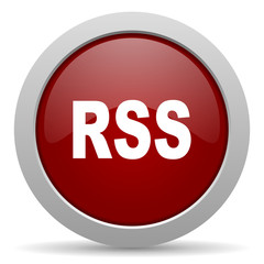 rss red glossy web icon