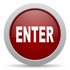 enter red glossy web icon