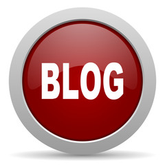 blog red glossy web icon
