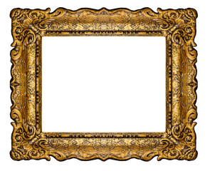High resolution baroque style frame cutout on white isolated wit