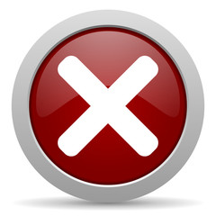 cancel red glossy web icon