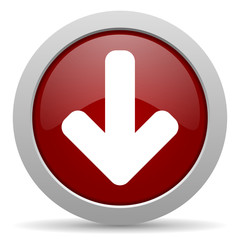 download arrow red glossy web icon