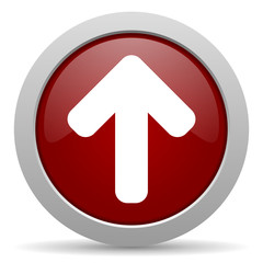 up arrow red glossy web icon
