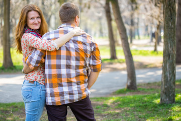 Fototapeta premium Smiling man and woman