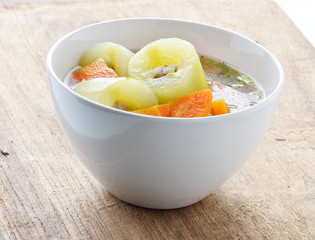 cucumber soup in a bowl