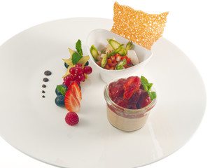 asparagus strawberry salad with walnut mousse