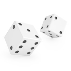 Thrown white dice