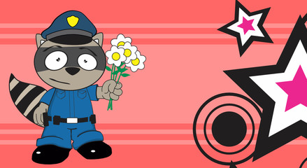 raccoon police cartoon background5