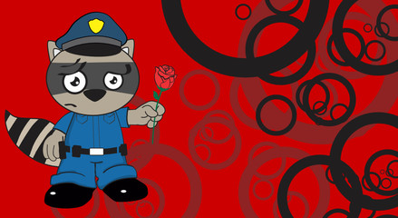 raccoon police cartoon background4