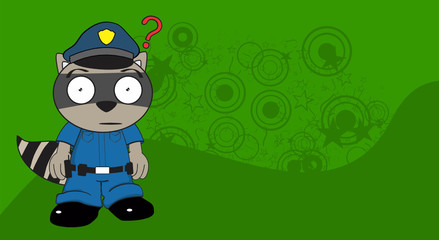 raccoon police cartoon background2