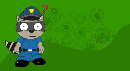 Naklejka premium raccoon police cartoon background2