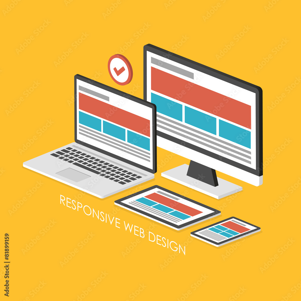 Wall mural 3d isometric infographic for responsive web design