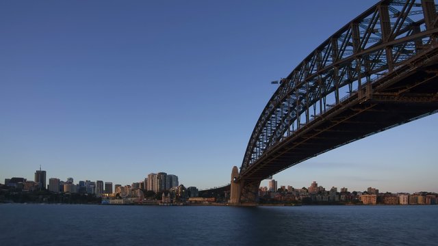 Sydney Harbor Bridge day to night timelapse