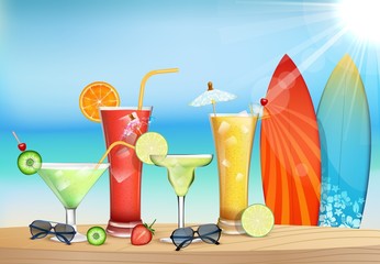 The freshness of the juice at the beach