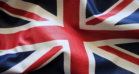 Flag with wrinklescolorful British flag - obrazy, fototapety, plakaty