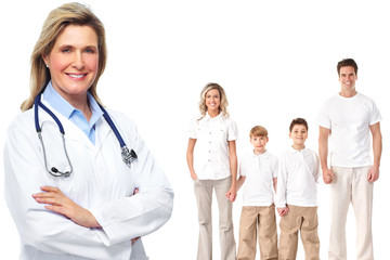 Fototapeta premium Medical family doctor and patients.
