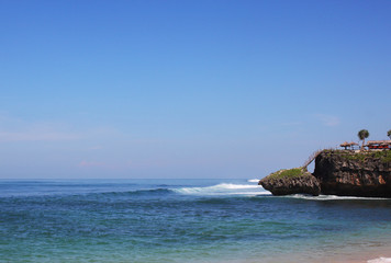 The rocks on the beach