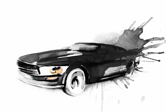 Car. Art sketch . Sport Car