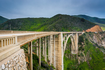 View of Bixby Creek Bridge, in Big Sur, California.