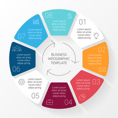 Vector circle lines infographic. Template for cycle diagram