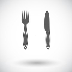 Cutlery single flat icon.