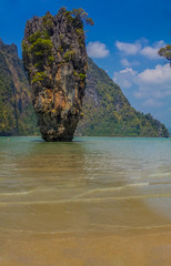 Naklejka premium Ko Tapu island near Phuket Thailand known as James Bond Island
