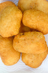 pirozhki, russian traditional food, Meat patties in the plate, v