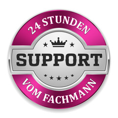 Silber 24 Stunden Support Siegel mit lila Rand