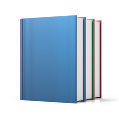 Books three 3 colorful blank cover no labels