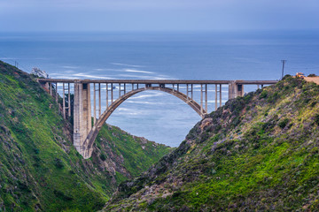 View of the Bixby Creek Bridge, in Big Sur, California.