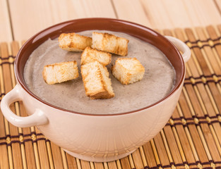 Creamy mushroom soup.