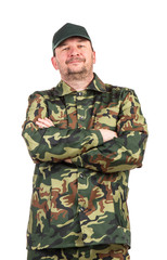 Man in military vest.