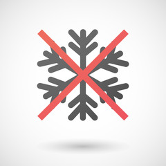 Not allowed icon with a snow flake