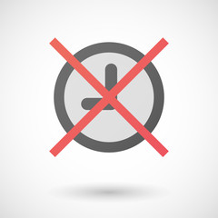 Not allowed icon with a clock